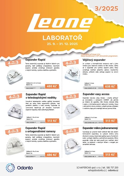 Akční leták Leone - vše pro ortodoncii laboratoř